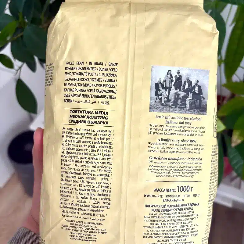 Caffe Vergnano Granaroma Miscela Classica Cafea Boabe Spate